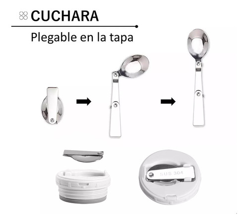 Termos Comida Y Liquido Buffer Multiproposito 850ml +cuchara