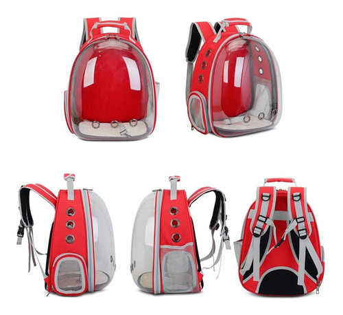 Imagen 5 de 8 de Mochila Bolso Mascotas Gato Perro Transparente Super Visión