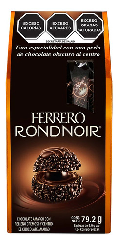 Chocolate Amargo Relleno Ferrero Rondnoir 8 Piezas 10g