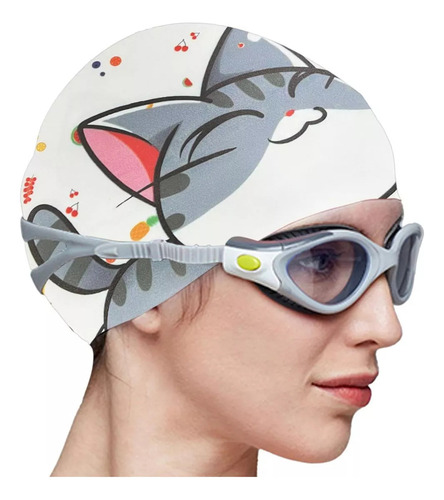Para Gorro De Natación De Silicona Con Dibujos Animados 2024