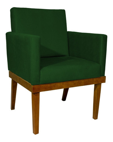 Poltrona Decorativa Cadeira Reforçada Recepção Divine Cores Cor Verde Desenho do tecido TECIDO SUEDE