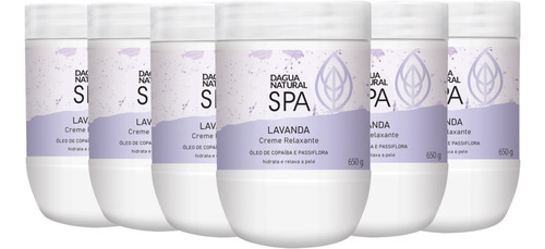  6un Creme Massagem Relaxante Spa Lavanda 650g Dagua Natural