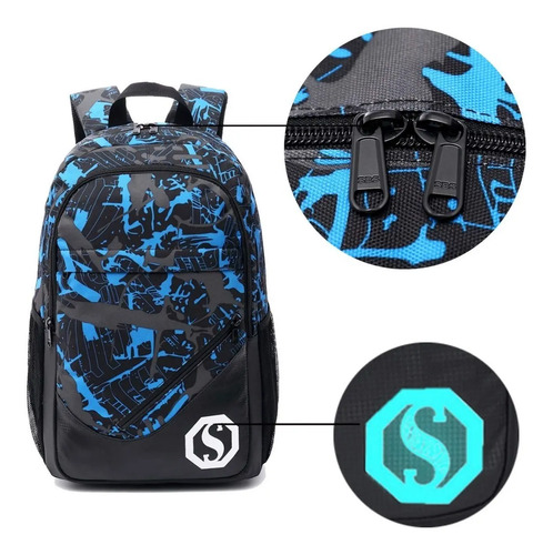 Combo Mochilas Escolares Azul Niños Negra Laptop Escuela | Envío gratis