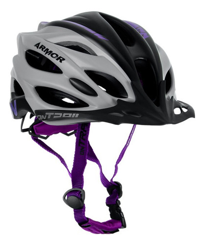 Casco De Ciclismo, Certificado On Trail Armor Púrpura Gris 