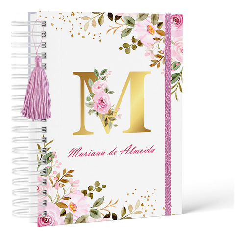 Agenda 2025 Personalizada Alfabeto Com Flores Com Nome