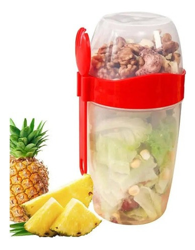 Tapper Contenedor Para Ensalada + Salsero + Cubierto 1000ml