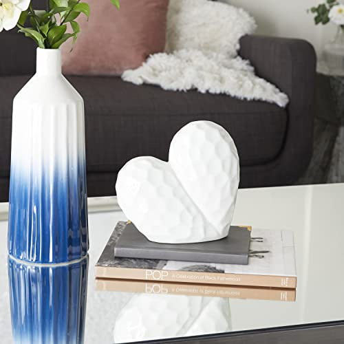 Escultura De Corazón De Porcelana, 8 'x 4' X 8 ', Blan...