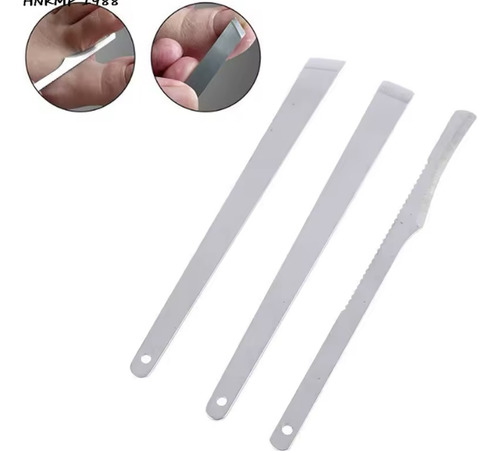 Set Acero 3 Pzas Manicure Pedicure Removedor Cuticula Punzon