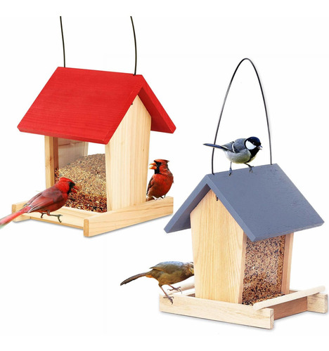 2 Pack Cedar Ranch Feeder Wild Bird Feeder For Hanging Bird 