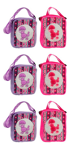 Bolsa Mini Bandolera Mochila De Peluche Suave 6 Piezas Bolso Acabado De Los Herrajes Metal Color Violeta