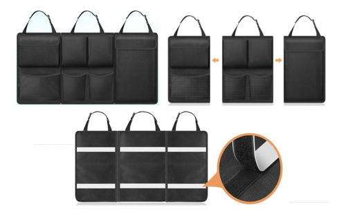 Bolsa Multiuso Almacenamiento Auto Negro 95,5x45,72cm