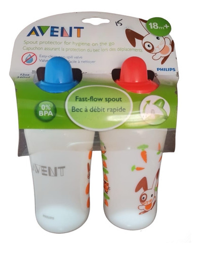 Vasos Avent Entrenador Antiderrame X2 Unid. 12oz./340ml 18m+