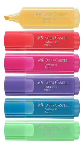 Kit Marca Texto Faber-castell Textliner 6 Cores Pastel