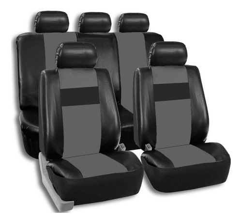 Funda Cubre Asiento Auto Eco Cuero Easy Gris Dinamic