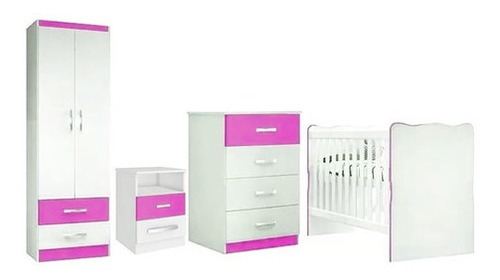 Juego Dormitorio Infantil Celeste Ropero Cuna Cómoda Bebe