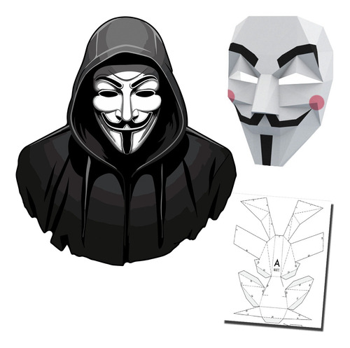 Mascara Anonimus Papercraft Escala Real Pintar
