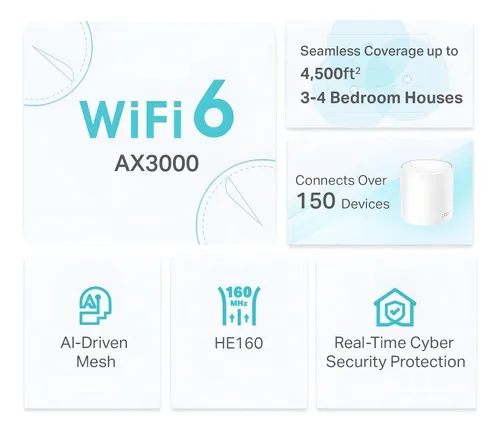 Router Sistema Mesh Wifi 6 Tp-link Deco X50 Giga Ax3000 1 Un
