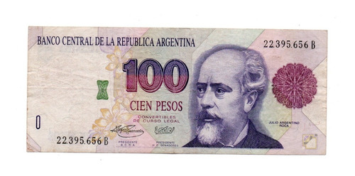 Billete Argentina 100 Pesos Convertibles 1º Dis Bottero 3077