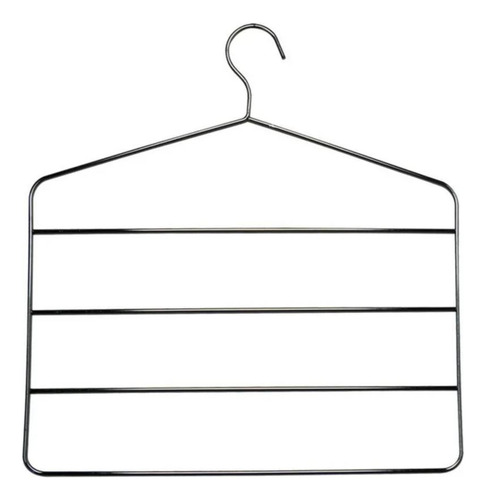 Gancho Metálico Cromado Para 4 Prendas Ropa 2 Piezas