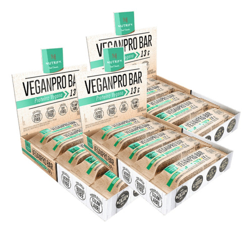 3x Barra Proteica Veganpro Bar Nutrify Amendoim Crocante