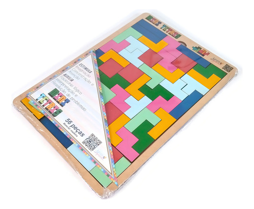 3 Mega Impress Mini Tetris Brinquedo Educativo Madeira Jogo Raciocínio