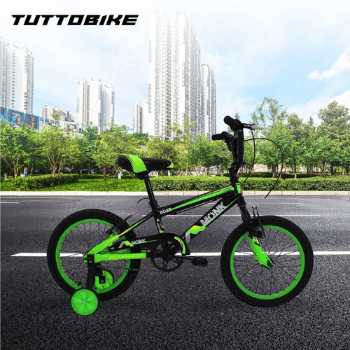 Bicicleta Para Niño Rodada 16 1 Velocidad Monk Bose Cross Color Verde