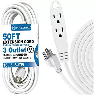 50-feet 3 Outlet Extension Cord, Kasonic Ul Listed, 16/...