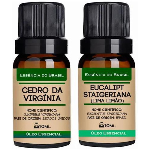 Kit 2 Óleos Essenciais 10ml - Cedro Virgínia + Eucalipto