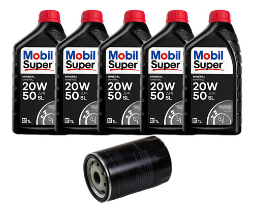 Kit Troca De Óleo Mobil 20w50 E Filtro Motor Ap 1.6 1.8 2.0