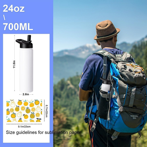 Paquete De 6 Botellas De Agua De Sublimación En Blanco, Bote