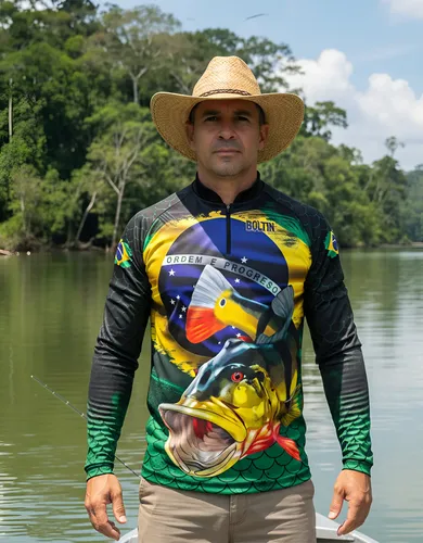 MLB 2109037404 Camisa Camiseta De Pesca Dryfit Termica Proteco Uv50 JM