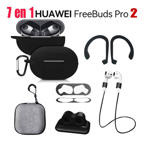 Imagen 1 de 5 de Case Estuche Funda Protector Huawei Freebuds Pro 2  - 7 En 1