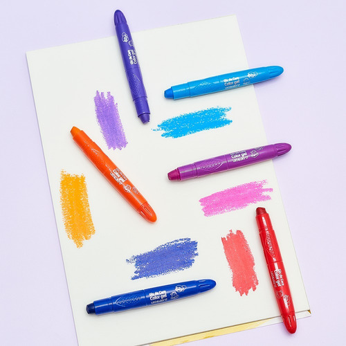 Giz De Cera Color Gel 12 Cores - Super Macio - Leo&leo