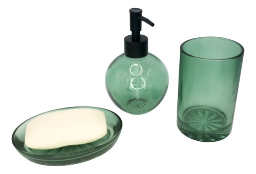 Accesorios De Baño Cristal Verde Esmeralda Simply Home
