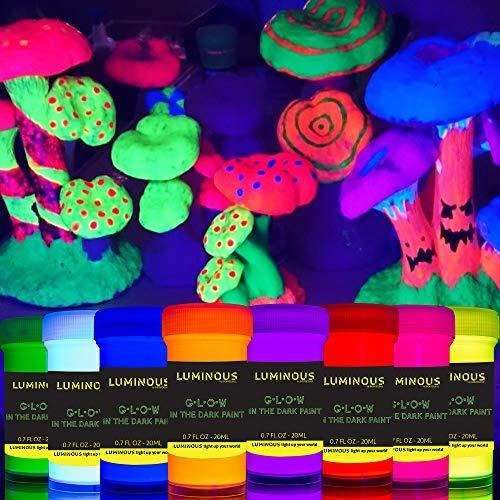 Individuall Luminous Glow In The Dark Paint - Juego De 8 Pin