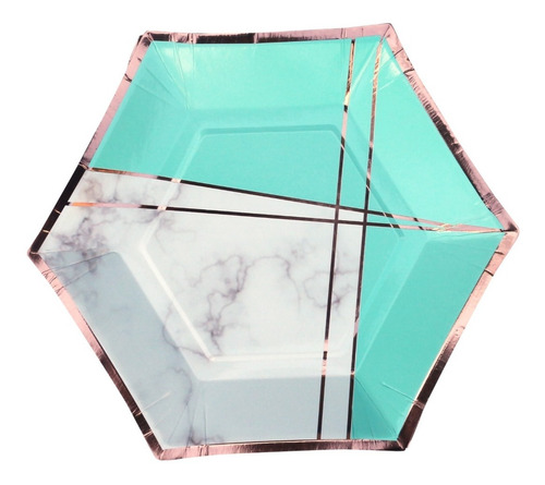 Plato Polipapel Forma Hexagonal Celeste Pastel 17cm X6 Uni