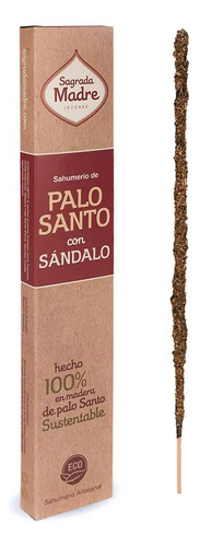 Vareta Sagrada Madre Linha Palo Santo fragrância Palo Santo - Sandalo em caixa x 8 unidades  30g