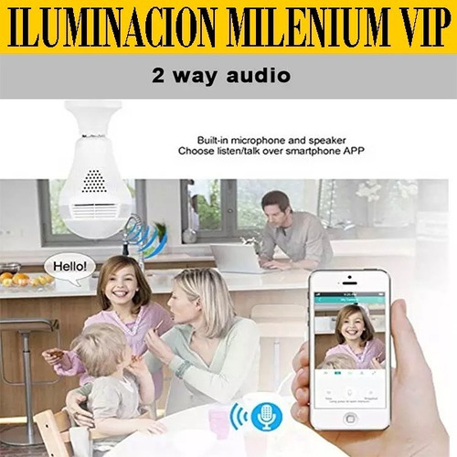 Imagen 5 de 8 de Foco Led Cámara Espía Ip 360 Wifi Monitoreo Celular Sguridad