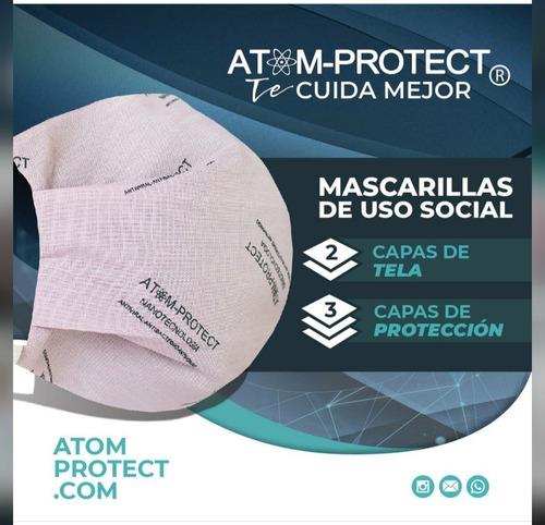 Mascarilla Social Atom-protect Tapaboca Conicet Original X10