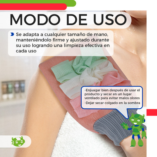 Guante Exfoliante de Ducha Slim Company Manopla Para Baño Limpieza Profunda corporal Retira Piel Muerta Color Rosa