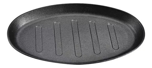 Plancha Plato De Fierro Fundido Con Base De Madera 28cm