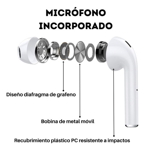 Auriculares in-ear inalámbricos CG Inalámbricos Q8L blanco con luz LED