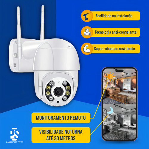 Kit 6 Câmera Wifi A8 Prova D'água Infravermelho Externa Icsee