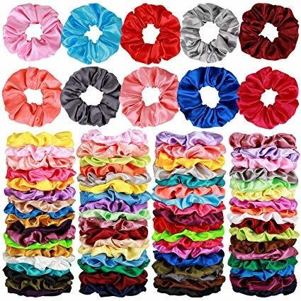 80 Pcs Pelo Scrunchies Satén De Seda 40 Color Del Cabello Bo