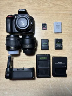 Cámara Nikon D5300 - Lente 18-55 Mm, 35 Mm Y Grip De Batería