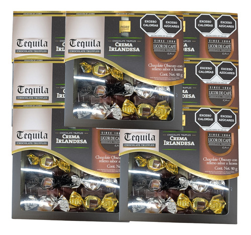Chocolate Colección Licor 2p 90g C/u Tequila Irlandés Café E