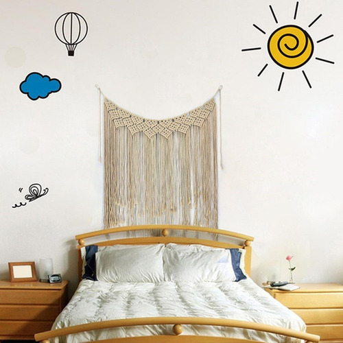 Tapiz Colgante De Pared Tejido Con Borlas De Macramé Para