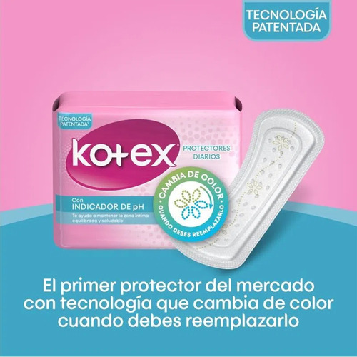 Protectores Diarios Kotex Liner Indicador De Ph 40unds