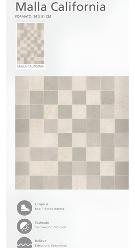 Ceramica Allpa Malla California 34x51 1°cal.