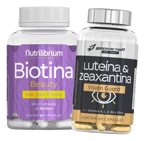 Luteína Zeaxantina Com Vit A,c,e,b6,zinco 60 Cáps + Biotina Sabor Sem Sabor